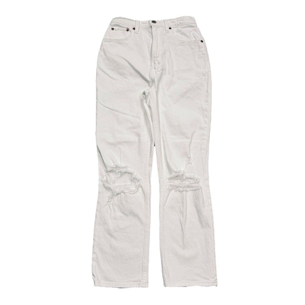 Abercrombie & Fitch Curve Love Ankle Jeans 26/2 (25x25.5) White Distressed Women